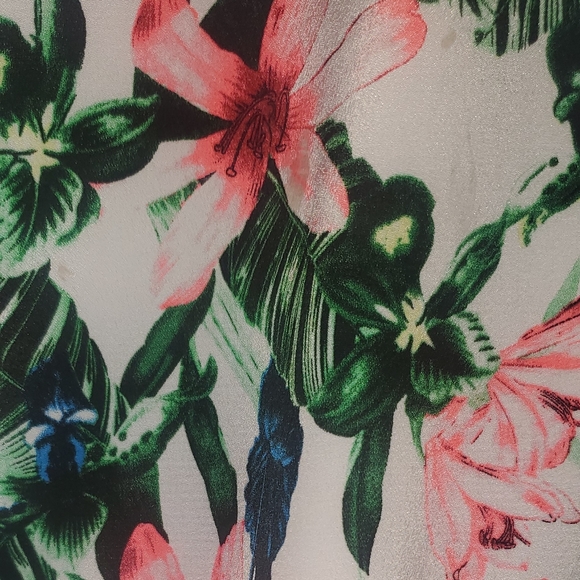 VINCE CAMUTO Jungle Lily Floral Overlay Dress Summer Tropical Size 8 - Picture 7 of 8